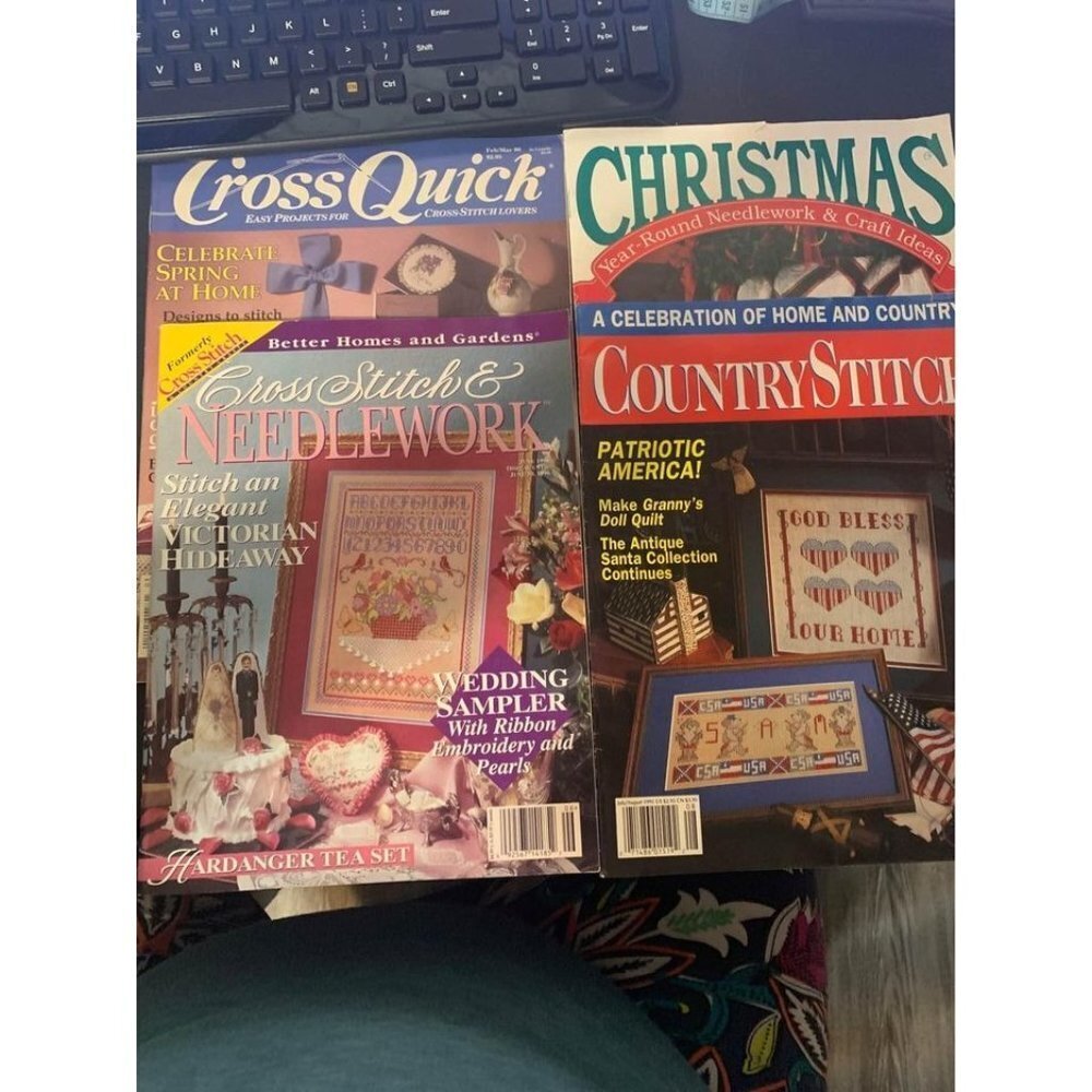 Lot of 4 Vintage Cross Stitch Crafting Needlework Magazines